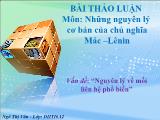 Vấn đề “Nguyên lý về mối liên hệ phổ biến”