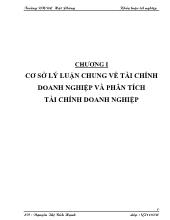 Khóa luận Cơ sở lý luận chung về tài chính doanh nghiệp và phân tích tài chính doanh nghiệp