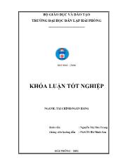 Khóa luận Giải pháp tăng cường huy động vốn tại ngân hàng thương mại cổ phần quân đội - Chi nhánh Bắc Hải