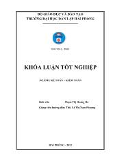 Khóa luận Hoàn thiện công tác kế toán doanh thu, chi phí và xác định kết quả kinh doanh tại công ty nạo vét và xây dựng đường thủy I – Tổng công ty xây dựng đường thủy