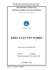 Khóa luận Hoàn thiện công tác kế toán nguyên vật liệu, công cụ dụng cụ tại công ty liên doanh chế tác đá quốc tế Thuỷ Nguyên