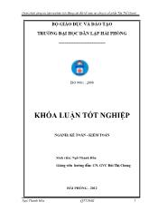 Khóa luận Hoàn thiện công tác lập và phân tích bảng cân đối kế toán tại công ty cổ phần Tân Thế Huynh