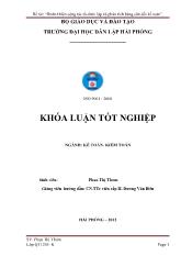 Khóa luận Hoàn thiện công tác tổ chức lập và phân tích Bảng cân đối kế toán tại công ty Cổ phần Hưng Phát Việt Nam