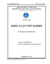 Khóa luận Hoàn thiện tổ chức công tác kế toán doanh thu, chi phí tại công ty TNHH một thành viên cảng Hải Phòng