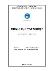 Khóa luận Hoàn thiện tổ chức kế toán chi phí sản xuất và tính giá thành sản phẩm tại công ty cổ phần nhựa Bạch Đằng