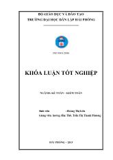 Khóa luận Hoàn thiện tổ chức kế toán doanh thu, chi phí và xác định kết quả kinh doanh tại chi nhánh công ty TNHH thương mại dịch vụ vận tải Hà Nội container Hải Phòng