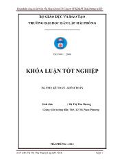 Khóa luận Hoàn thiện tổ chức kế toán vốn bằng tiền tại chi nhánh công ty cổ phần kinh doanh và phát triển bình dương tại Hải Phòng