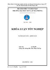 Khóa luận Hoàn thiện tổ chức lập và phân tích Báo cáo kết quả kinh doanh tại công ty CP tư vấn thiết kế đầu tư miền Duyên Hải