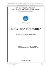 Khóa luận Một số biện pháp nâng cao hiệu quả kinh doanh tại công ty cổ phần khách sạn du lịch thương mại ngôi sao Hải Phòng