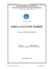 Khóa luận Nâng cao chất lượng cho vay đối với hộ sản xuất tại phòng giao dịch quán toán ngân hàng nông nghiệp và phát triển nông thôn chi nhánh An Hưng Hải Phòng