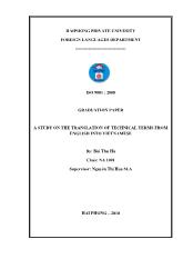 Đề tài A study on the translation of technical terms from English into Vietnamese