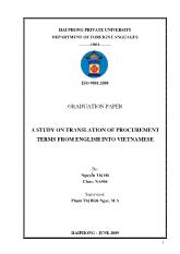 Đề tài A study on translation of procurement terms from English into vietnamese
