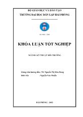 Khóa luận Khảo sát một số thông số đánh giá chất luợng đất xung quanh khu công nghiệp bến rừng - Thuỷ nguyên