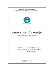 Khóa luận Khảo sát và đánh giá hiện trạng chất luợng nuớc ngầm tại xã văn tố huyện tứ kỳ tỉnh Hải Duơng