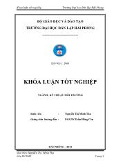 Khóa luận Phân tích đánh giá tải trọng ô nhiễm của nước thải tái chế giấy làng nghề yên phong - Bắc Ninh và đề xuất công nghệ xử lý phù hợp