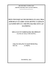 Khóa luận Phân tích một số thành phần của rác thải sinh hoạt của khu giảng đuờng và khách sạn sinh viên của truờng đại học dân lập Hải Phòng