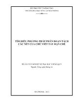 Đề tài Tìm hiểu phương pháp phân đoạn tách các nét của chữ viết tay hạn chế