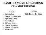 Đánh giá và xử lí tác động của môi trường