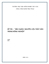 Đề tài Bảo quản nguyên liệu thủy sản trong nông nghiệp
