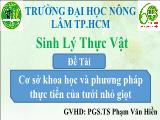 Đề tài Cơ sở khoa học và phương pháp thực tiển của tưới nhỏ giọt