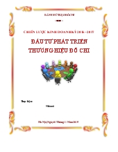 Đề tài Đầu tư phát triển thương hiệu Đô Chi