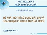 Đề tài Đề xuất bố trí sử dụng đất đai và hoạch định phương án phát triển