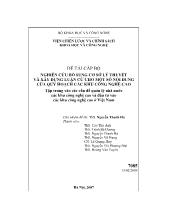 Đề tài Nghiên cứu bổ sung cơ sở lý thuyết và xây dựng luận cứ cho một số nội dung của quy hoạch các khu công nghệ cao