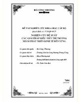 Đề tài Nghiên cứu đề xuất các giải pháp điều tiết thị trường nhằm phát triển kinh tế bền vững
