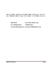 Đề tài Phân tích có liên hệ thực tiễn các yếu tố cấu thành chiến lược của công ty cổ phần may 10