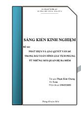 Đề tài Phát hiện và giải quyết vấn đề trong bài toán hình giải tích phẳng từ những mối quan hệ ba điểm