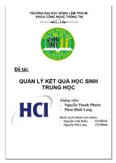 Đề tài Quản lý kết quả học sinh trung học