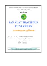 Đề tài Sản xuất thạch dừa từ vi khuẩn Acetobacter xylinum