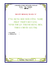 Đề tài Ứng dụng đổi mới công nghệ phát triển bò vàng Ninh Thuận thành hàng hóa theo chuỗi giá trị