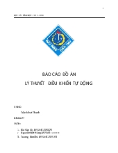 Đồ án Lý thuyết điều khiển tự động - Bùi Văn Xê