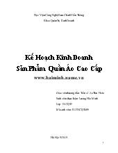 Kế hoạch kinh doanh sản phẩm quần áo cao cấp