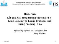 Kết quả xây dựng trường thực địa FFS Lóng Lăn, huyện Luang Prabang, tỉnh Luang Prabang - Lào