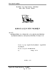 Khóa luận Marketing xuất khẩu và vận dụng trong kinh doanh xuất khẩu ở công ty may 10