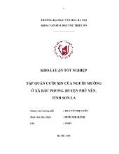 Khóa luận Tập quán cưới xin của người Mường ở xã Bắc Phong, huyện Phù Yên, tỉnh Sơn La