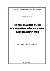 Luận án Hỗ trợ của Nhà nước đối với nông dân Việt Nam sau gia nhập WTO