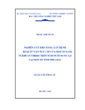 Luận văn Nghiên cứu khả năng gây bệnh hoại tử gan tụy cấp của một số loài vi khuẩn Vibrio trên tôm nuôi nước lợ tại một số tỉnh phía Bắc