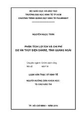 Luận văn Phân tích lợi ích và chi phí dự án thủy điện Đăkre, tỉnh Quảng Ngãi