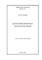 Luận văn Quyết định hình phạt trong đồng phạm