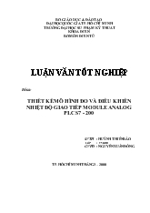 Luận văn Thiết kế mô hình đo và điều khiển nhiệt độ giao tiếp module analog plc s7 - 200