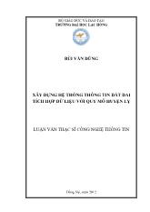 Luận văn Xây dựng hệ thống thông tin đất đai tích hợp dữ liệu với quy mô huyện lỵ