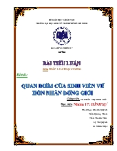 Tiểu luận Quan điểm của sinh viên về hôn nhân đồng giới