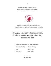 Tóm tắt Khóa luận Công tác quản lý lễ hội cầu mưa ở xã Lạc Hồng, huyện Văn Lâm, tỉnh Hưng Yên