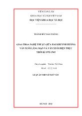 Tóm tắt Luận án Giao thoa nghệ thuật giữa hai khuynh hướng văn xuôi lãng mạn và văn xuôi hiện thực thời kì 1932-1945