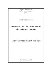 Tóm tắt Luận văn Vai trò của từ láy trong một số tác phẩm văn chương