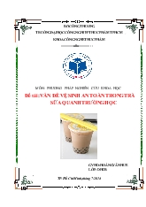 Vấn đề vệ sinh an toàn trong trà sữa quanh trường học