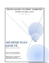 Bài tập Mô hình toán kinh tế